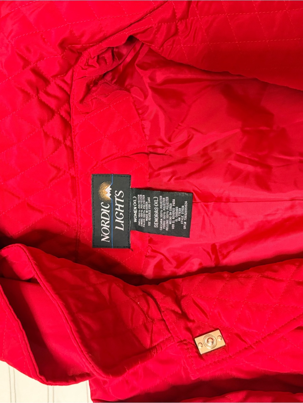 Women's Quilted Hooded Blazer Jacket — Red